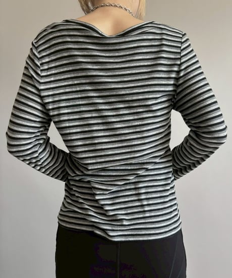 【USED】 SONIA RYKIEL Border Pattern Top/ 260228-012