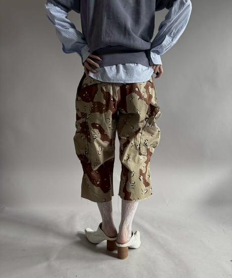 【USED】 Military Camouflage Cut Off Paint Pants /260226-012
