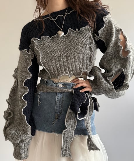 【RE;CIRCLE】 RE Mellow Knit Top + Muffler  /  241226-008