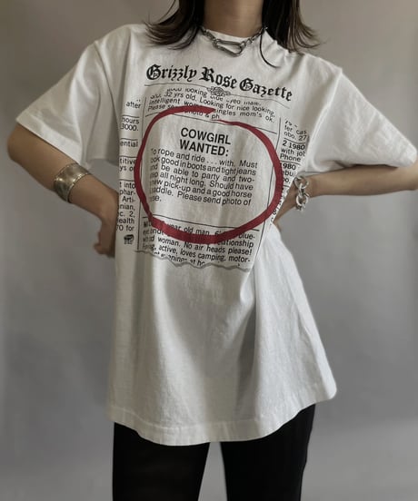 【USED】 Made in USA Grizzly Rose Gazette T-shirt / 230520-003