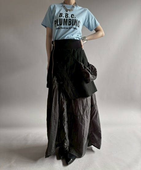 【RE;CIRCLE】 RE U.S Military Rebuild Parachute Layered Skirt Black / 260423-006