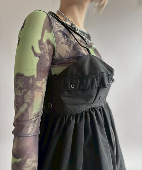 【RE;CIRCLE】 RE U.S Military Rebuild Corset Bustier Black / 260423-002