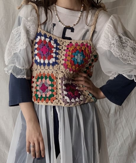 【NEW】 Granny Knit Bustier①/210421-018