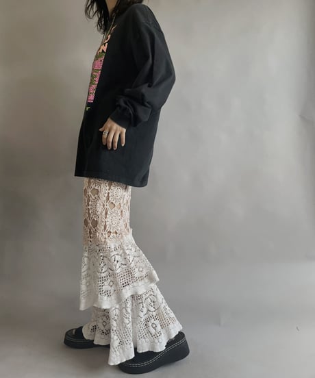 【RE;CIRCLE】 RE Crochet Tiered Pants / 230504-016