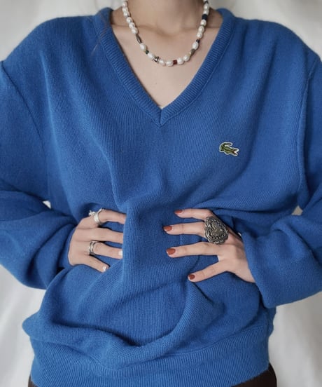 【USED】   LACOSTE Knit Top④/211126-010