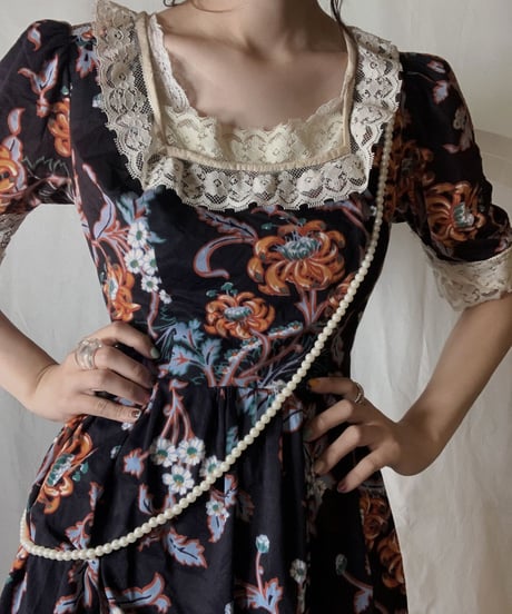 【USED】 EURO Poly Flower Patterned S/S Dress/210714-035