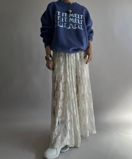 【USED】 Lace Patterned Lame Long One-Piece/241019-017
