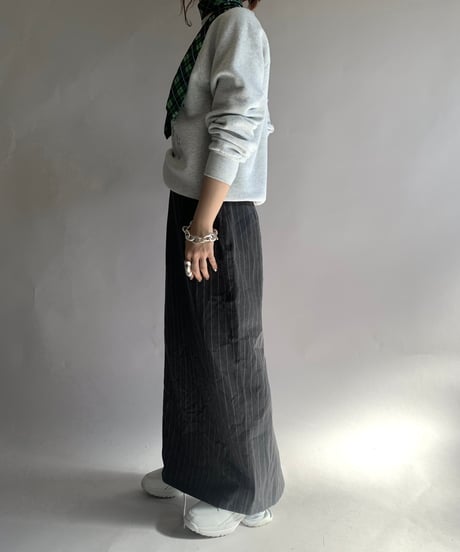 【USED】 Stripe Patterned Long Skirt/ 241124-028