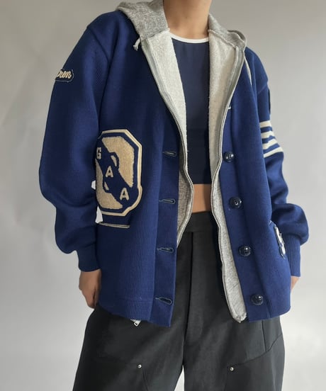 【USED】 Vintage Wool Lettered Cardigan/250118-018