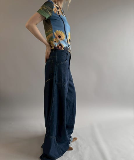 【USED】 Made in USA Sun Flower Print Top / 260704-022