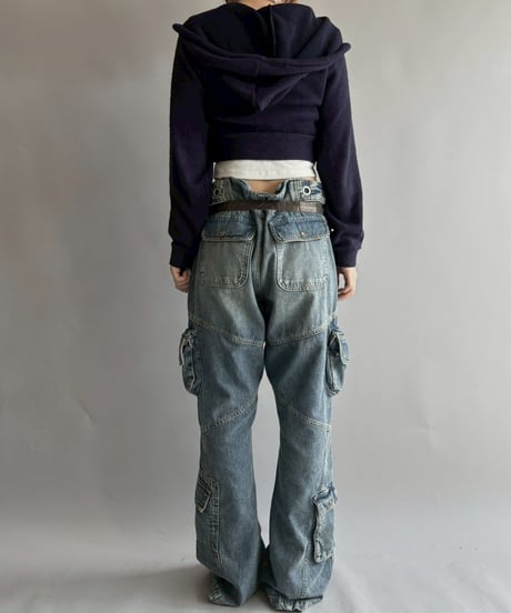 【RE;CIRCLE】 RE Hooded Acrylic Short Cardigan / 251016-002