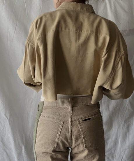 【USED】 Cut Off Fake Suede Shirt  /210317-012