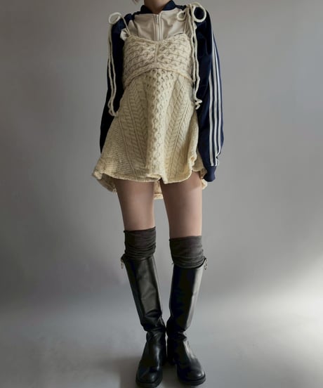 【RE;CIRCLE】 RE Aran Side Slit Camisole Mini One-Piece / Ivory  / 251030-013