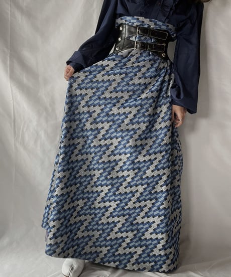 【USED】 Shiny Poly Long Skirt/210921-024
