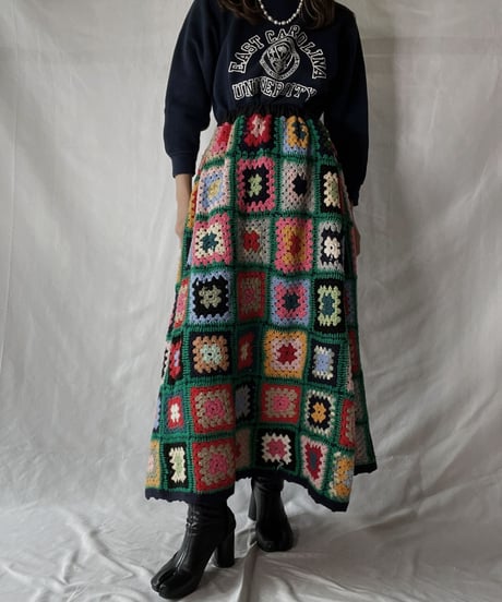 【RE;CIRCLE】 RE Granny Knit Long Skirt⑦/211014-027