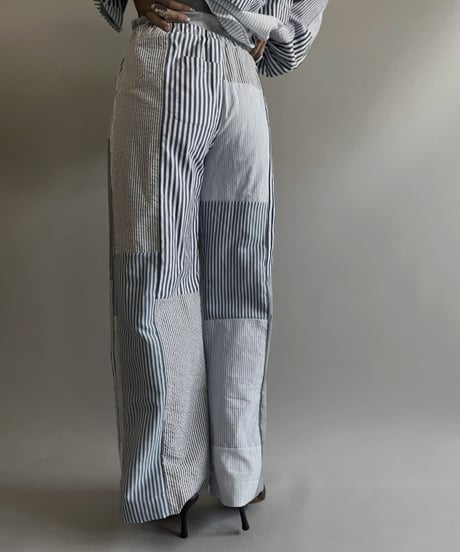 【RE;CIRCLE】 RE Patchwork Strip Pants / 230824-002
