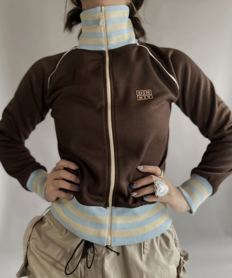 【USED】 DKNY Zip-up Top Brown / 230128-026