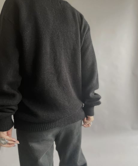 【USED】 Acrylic Knit Cardigan Black / 230211-019
