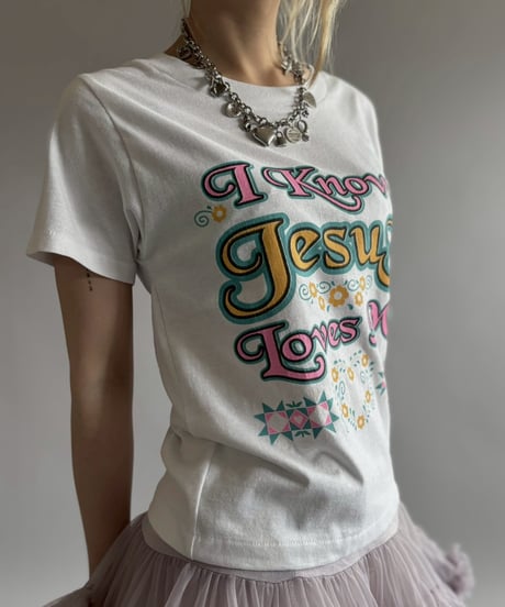 【USED】 RESIZED Hanes I Know Jesus Loves Me T-Shirt / 260627-022
