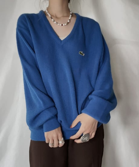 【USED】   LACOSTE Knit Top④/211126-010