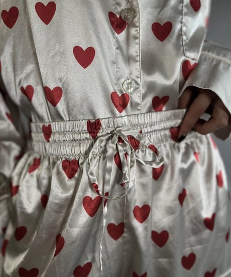 【USED】 MUMU Heart Patterned Pajama Set Up  /241109-016