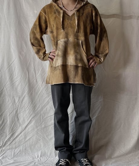 【RE;CIRCLE】Remake Tie Dye Dyeing Thermal   Mexican Parker /210226-004