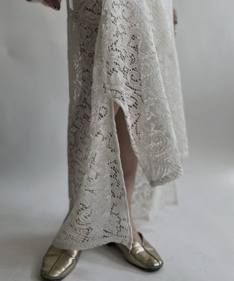 【RE;CIRCLE】 RE Crochet Lace Open Collar One-piece / 220427-030