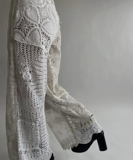 【RE;CIRCLE】 RE Crochet Lace Patchwork Pants / 220526-021