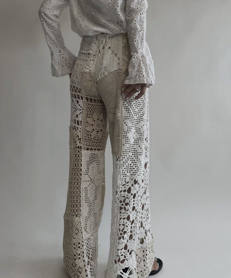 【RE;CIRCLE】 RE Crochet Patchwork Pants / 220728-029