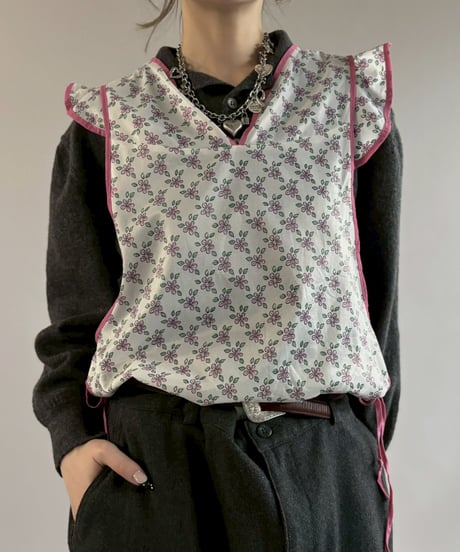 【USED】 Flower Pattern Euro Apron / 260321-022
