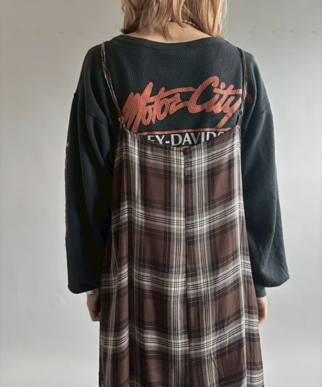【USED】 Checked Camisole Long One-Piece  /251004-010