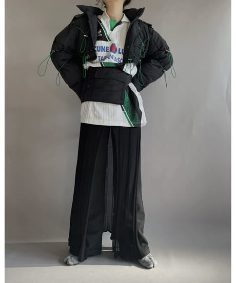 【RE;CIRCLE】 RE Draw Code Short Down Black×Green + Sacoche / 221215-008
