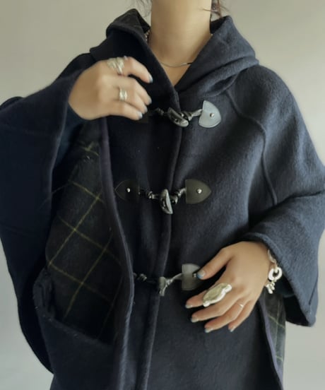 【USED】 Made in Italy Duffle Poncho Coat/240127-026