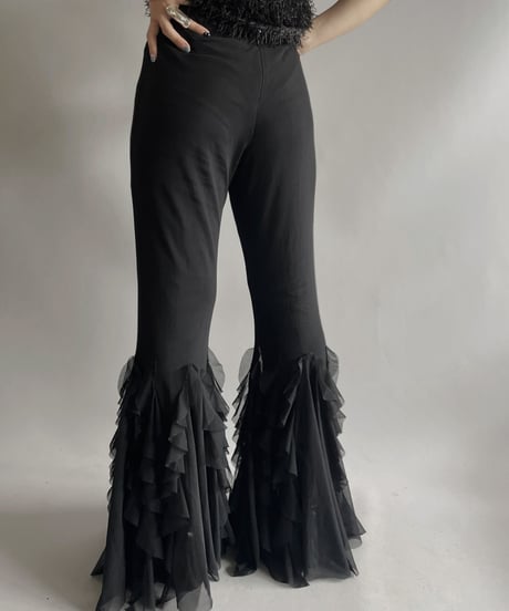 【USED 】Sheer Flare Design Pants/ 231112-002