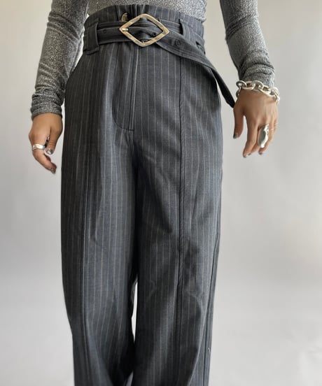 【USED】 Dead Stock GANNI Stripe Patterned Slacks Pants / 241006-022