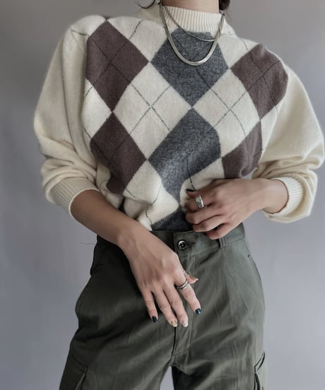 【USED】  Argyle Knit Sweater / 221112-007