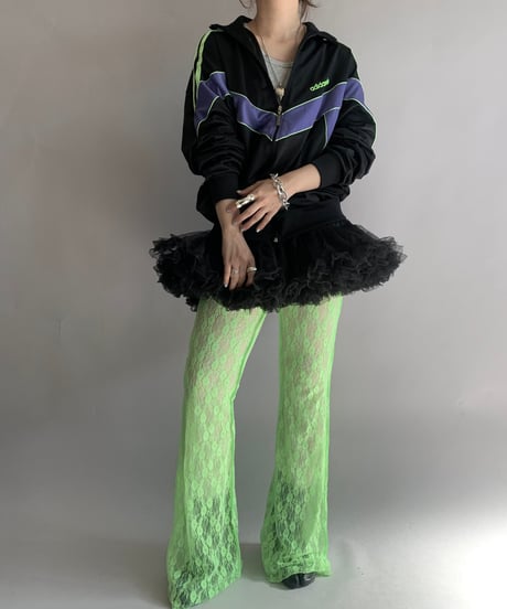 【USED】 Lace Patterned Sheer Flare Pants / 241116-023