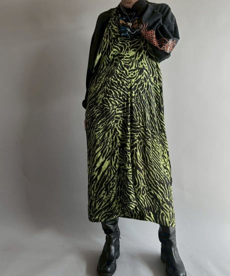 【USED】 GANNI Zebra Pattern Halter Neck One-Piece  /251004-027