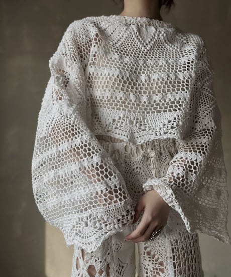【RE;CIRCLE】 RE Crochet L/S Top②/20220317-002