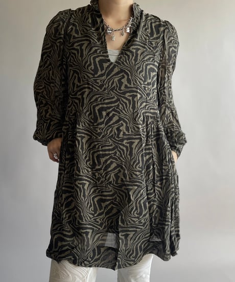 【USED】 GANNI Zebra Patterned One-Piece/241006-001