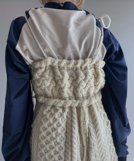 【RE;CIRCLE】 RE Aran Side Slit Camisole Mini One-Piece / Ivory  / 251030-013