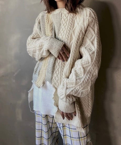 【RE;CIRCLE】 Patchwork Cable Knit ① / 201112-022