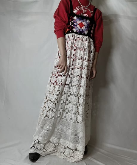 【RE;CIRCLE】 RE Granny Knit×Lace N/S One-piece②/210917-009
