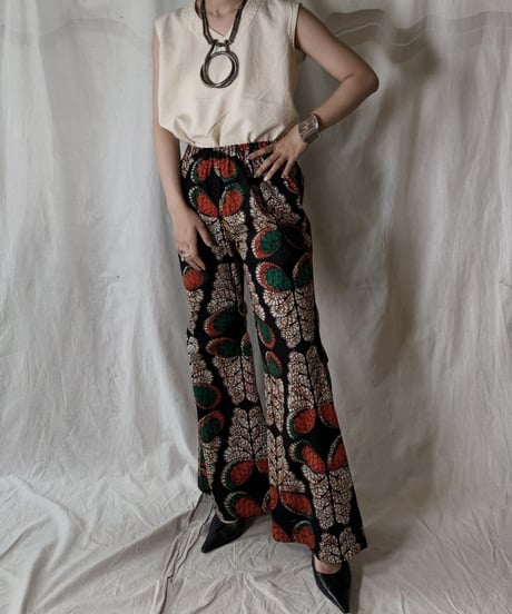 【RE;CIRCLE】 RE African Batik Flare Pants③/210428-014