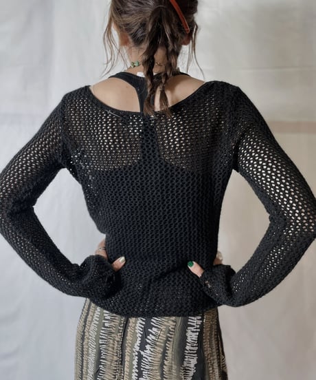 【USED】  Crochet L/S Top①/20210819-004