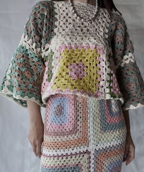 【RE;CIRCLE】 RE Granny Knit Top⑧/211014-021