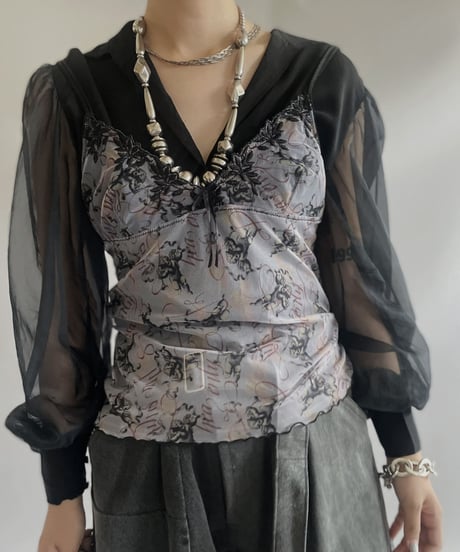 【USED】 Sheer Camisole Top / 230909-022
