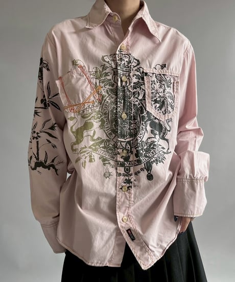 【USED】 DIESEL Print Design L/S Shirt /MS2510-003