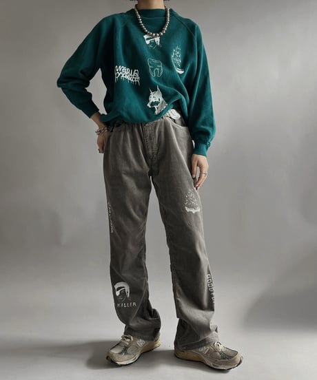 【Mashup Products】 Silk Screen Hanes L/S Sweat top /  240217-020