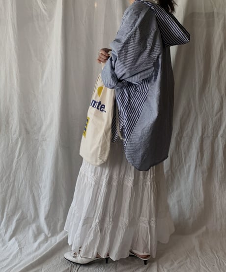 【USED】 White Cotton Long Skirt/210506-004